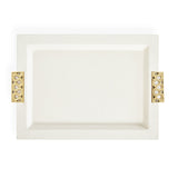 Jonathan Adler Milano Leather Serving Tray - Ivory