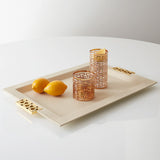 Jonathan Adler Milano Leather Serving Tray - Ivory