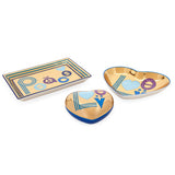 Jonathan Adler Love Trinket Tray - Blue/Gold