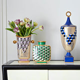 Jonathan Adler Versailles Cubes Urn Blue