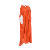 Kaftish Women's Orange & White Omaira Kaftan, Free Size