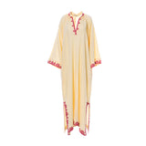 Kaftish Women's Yellow & Fuscia Cyra Dress, Free Size