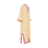 Kaftish Women's Yellow & Fuscia Cyra Dress, Free Size