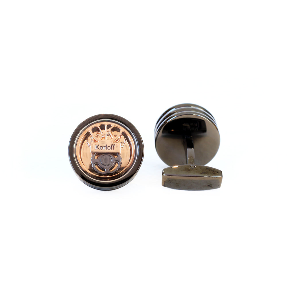 Korloff Cufflinks Steel Shiny Black & Ip Rosegold Face With Brand Logo | Accessories | Cufflink | Cufflinks | Eid Gifts | EID2021 | GCC | Mens | SP Korloff Cufflinks Steel Shiny Black & Ip Rosegold Face With Brand Logo | Accessories | Cufflink | Cufflinks | Eid Gifts | EID2021 | GCC | Mens | SP