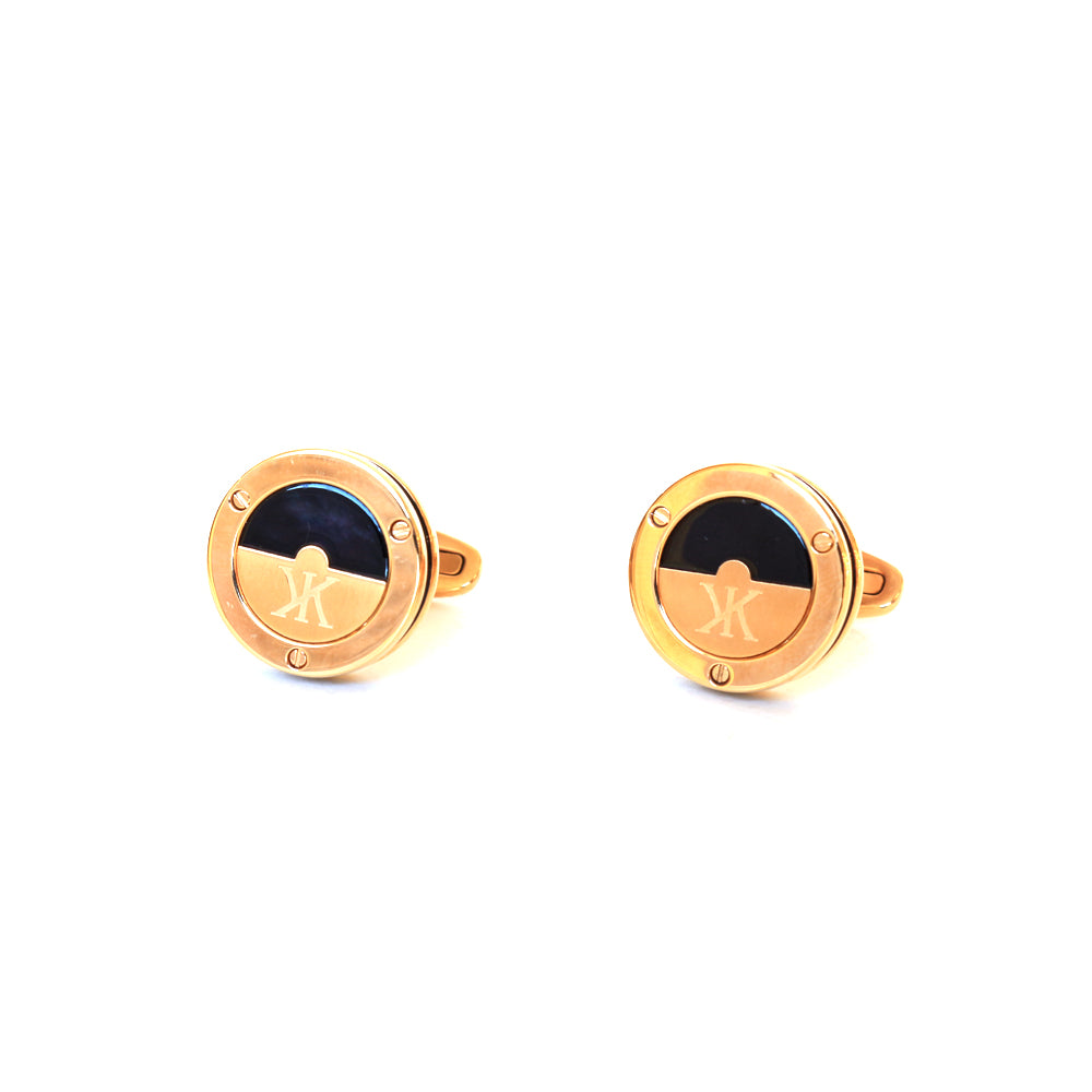 Korloff Cufflink Ip Rosegold Black Resinated Design & Black Mop With Brand Logo | Accessories | Cufflink | Eid Gifts | EID2021 | GCC | Mens | SP Korloff Cufflink Ip Rosegold Black Resinated Design & Black Mop With Brand Logo | Accessories | Cufflink | Eid Gifts | EID2021 | GCC | Mens | SP