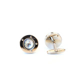 Korloff Cufflink Steel With Black Mother of Pearl
