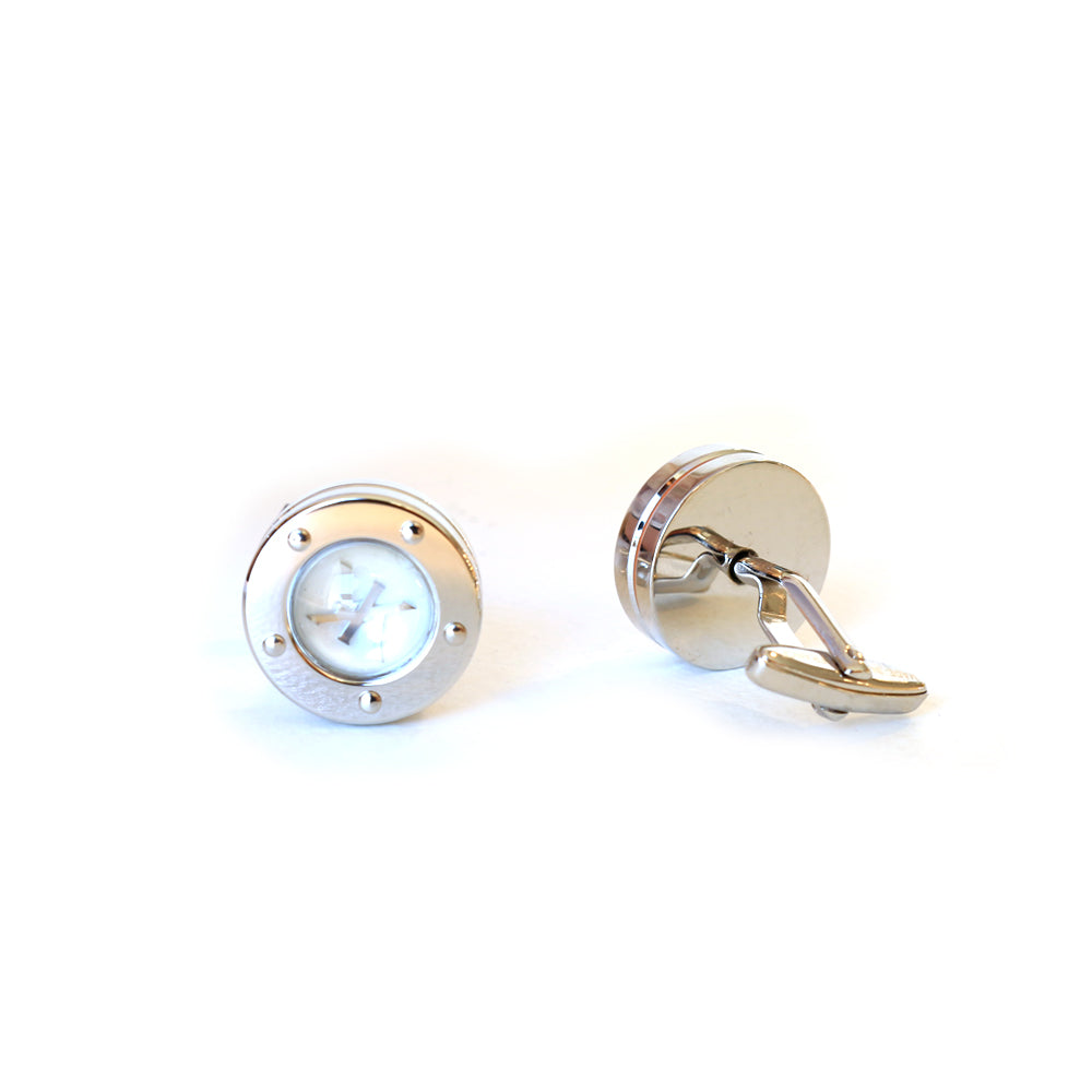 Korloff Cufflink Full Stainless Steel With Glass Crystal On Top & White Mop /Steel Brand Logo | Accessories | Cufflink | Eid Gifts | EID2021 | GCC | Mens | SP Korloff Cufflink Full Stainless Steel With Glass Crystal On Top & White Mop /Steel Brand Logo | Accessories | Cufflink | Eid Gifts | EID2021 | GCC | Mens | SP