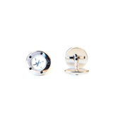 Korloff Cufflink Pvd Steel White Mother Of Pearl