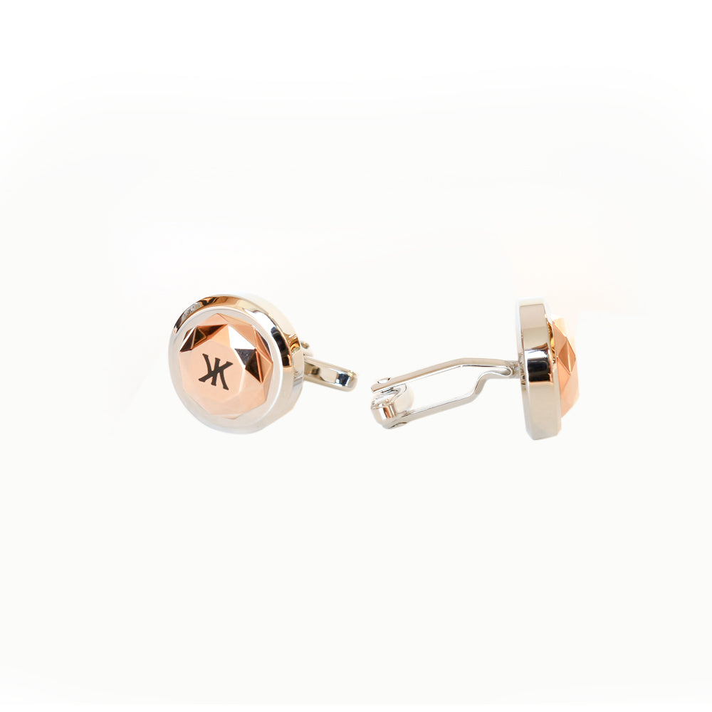 Korloff Cufflink So British Steel Silver & Ip Rosegold On Top With Black Brand Logo | Accessories | Cufflink | Cufflinks | Eid Gifts | EID2021 | GCC | Mens | SP Korloff Cufflink So British Steel Silver & Ip Rosegold On Top With Black Brand Logo | Accessories | Cufflink | Cufflinks | Eid Gifts | EID2021 | GCC | Mens | SP