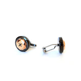 أزرار كورلوف موديل سو بريتيش من الستيل بلون ذهبي وردي، مع شعار اسود