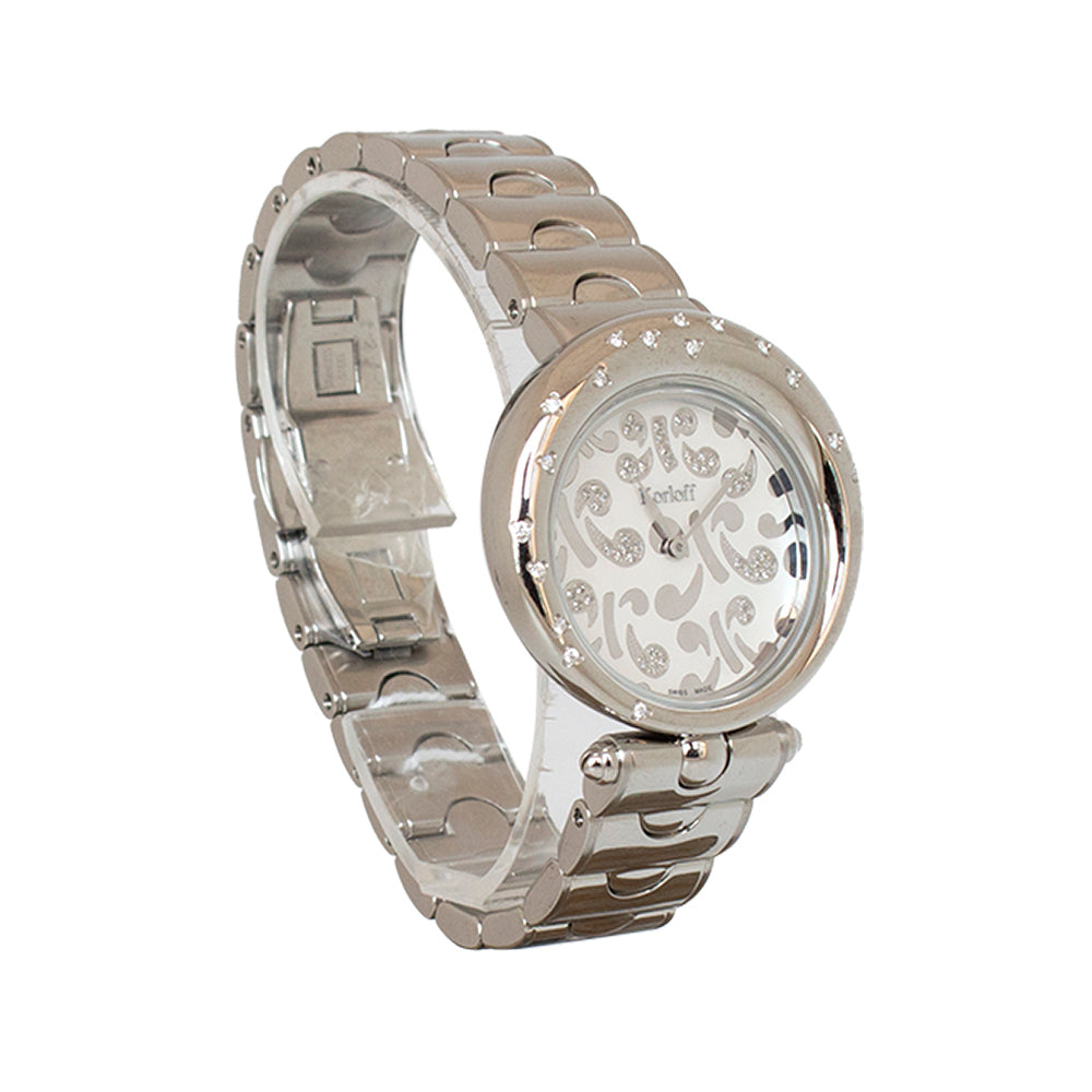 Korloff Stainless Steel Watch With Mother Of Pearl Dial & Diamonds | GCC | Luxury Watches | Mens | Mens Watches | SP Korloff Stainless Steel Watch With Mother Of Pearl Dial & Diamonds | GCC | Luxury Watches | Mens | Mens Watches | SP