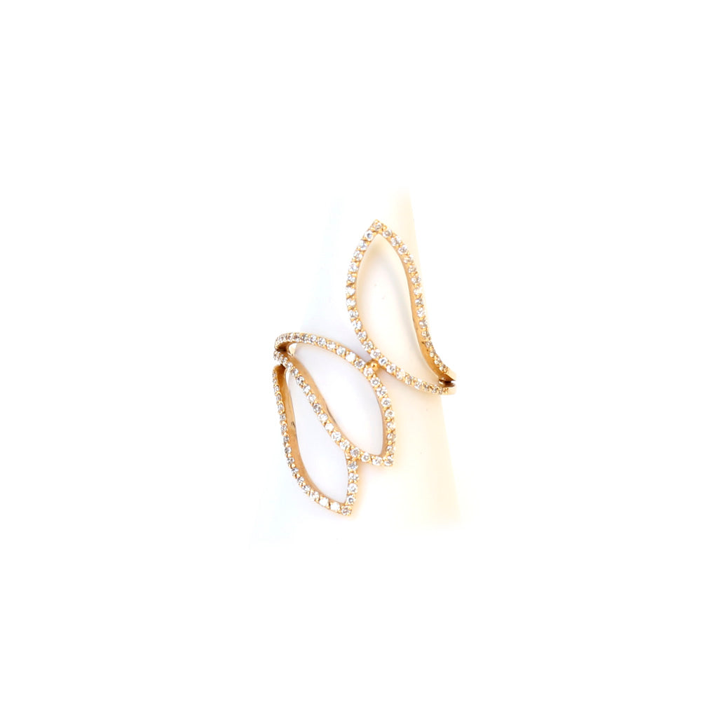 Korloff Pink Gold Ring With Diamonds Size 7