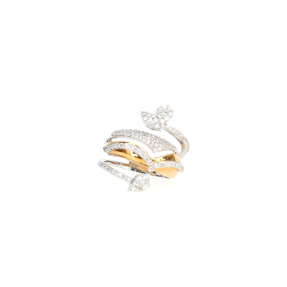 Korloff Bi Ring With Diamonds Size 6