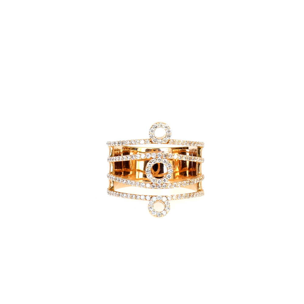 Korloff Pink Gold Ring With Diamonds Size 8