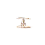 Korloff Pink Gold Ring With Diamonds Size 5.5