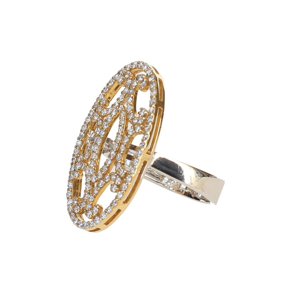 Korloff Bi Ring With Diamonds Size 6.5