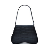 Kyra Michelle Black Croc Effect shoulder bag