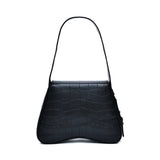Kyra Michelle Black Croc Effect shoulder bag