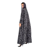 Lamar Women Black and Gray Abaya Free Size