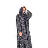 Lamar Women Black and Gray Abaya Free Size