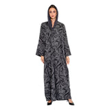Lamar Women Black and Gray Abaya Free Size