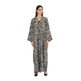 Lamar Women Black and Beige Abaya Free Size