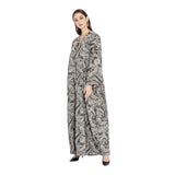 Lamar Women Black and Beige Abaya Free Size