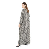Lamar Women Black and Beige Abaya Free Size