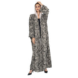 Lamar Women Black and Beige Abaya Free Size
