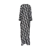 Laylati Women's Black & White Kaftan, Free Size