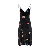 Leo Lin The Fields Print Black Long Dress For Women AW22