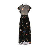 Leo Lin Women's The Fields Print Black Long Dress For Women