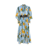 Leo Lin Women's Marguerite Bleu Print Long Dress For Women