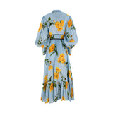 Leo Lin Women's Marguerite Bleu Print Long Dress For Women