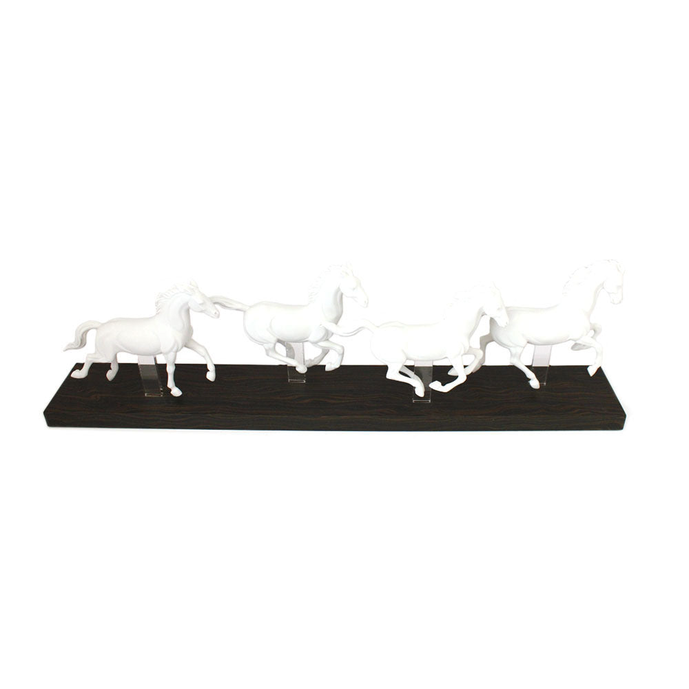 Lladro Galloping Herd Horses Figurine White