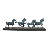 Lladro Galloping Herd Horses Figurine Black