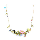 Les Nereides Rose D Orient Pink Flower Necklace