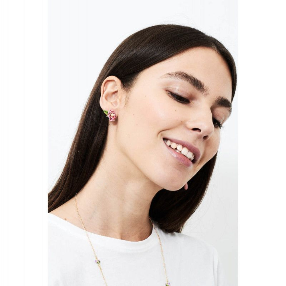 Les Nereides Pink Flower And Leaf Earrings | Accessories | Earrings | Fashion Jewellery | Our Exclusives | Women | Women Earrings | Womens Les Nereides Pink Flower And Leaf Earrings | Accessories | Earrings | Fashion Jewellery | Our Exclusives | Women | Women Earrings | Womens