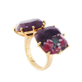 Les Nereides "You And I" Ring With Marbled Purple Stones