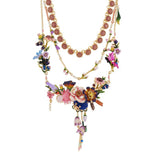 Les Nereides Bouquet Of Giverny'S Garden Triple Row Couture Necklace
