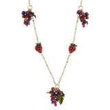 Les Nereides Long Necklace With Grapes Strawberries And White Flowers