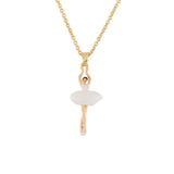 Les Nereides Necklace Featuring Mini Ballerina In A White Tutu - Blue Salon