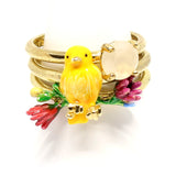 خاتم  ليه نيريدس طقم من ٣ شارمنتس كناري ، مقاس واحد