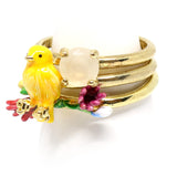 خاتم  ليه نيريدس طقم من ٣ شارمنتس كناري ، مقاس واحد