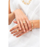 ليه نيريدس خاتم حجر كريستال صغير على شكل قلب ، مقاس ٥٦