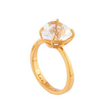 ليه نيريدس خاتم حجر كريستال صغير على شكل قلب ، مقاس ٥٦