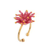 Les Nereides Pink Anemone Adjustable Ring