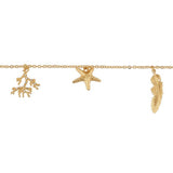 Les Nereides Bracelet With Branch Of Coral Starfish And Feather Size S