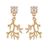 Les Nereides,Branches Of Fossilized Coral Earrings,One Size