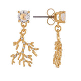 Les Nereides,Branches Of Fossilized Coral Earrings,One Size